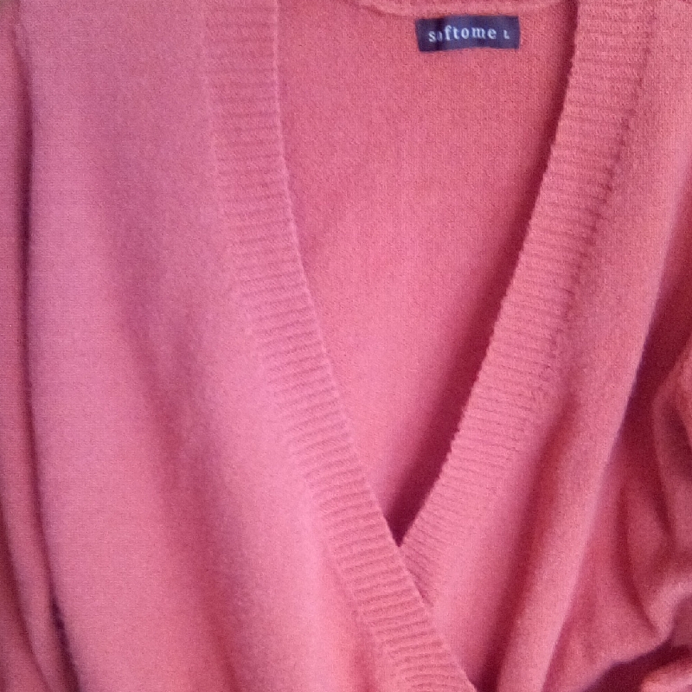 Women's Coral Cowl Neck Sweater